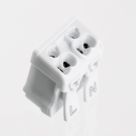 Клемма монтажная STEKKER, LD294-4002, для подключения фазных проводников, 2 контактные группы (3 ввода, 3 вывода на полюс)