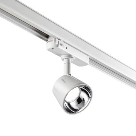 Трехфазный трековый св/д св-к IP20 LED 4000K 10W 100-265V белый/хром KNOF NOVOTECH