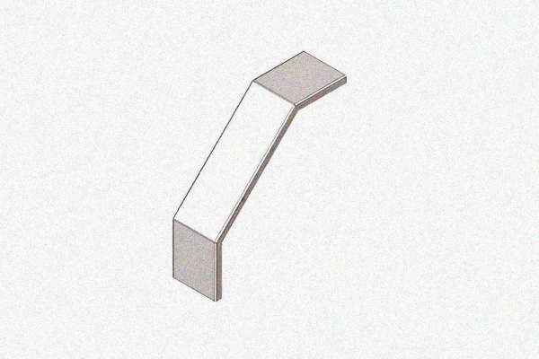 Крышка лотка замкового КЛСЗ 75х60-90 УТ1,5 для поворота трассы вниз на 90, горячее цинкование, S1,0