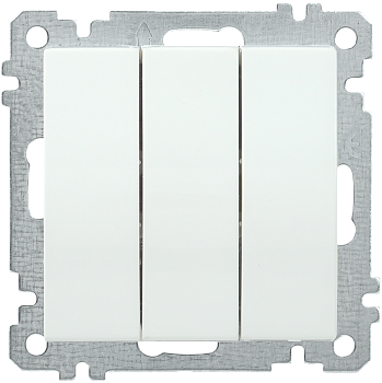 Выключатель 3-клавишный ВС10-3-0-Б 10А BOLERO белый IEK