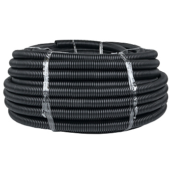 Труба гофр, ПНД с протяжкой d32 мм (25 м) черная EKF-Plast