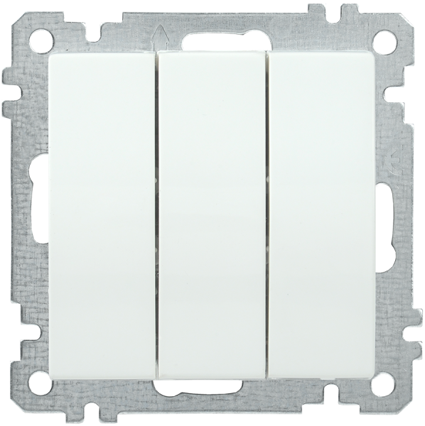 Выключатель 3-клавишный ВС10-3-0-Б 10А BOLERO белый IEK