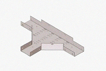 Лоток тройниковый замковый перфорированный ОТЗ 300х80 УТ1,5, горячее цинкование, S1,5