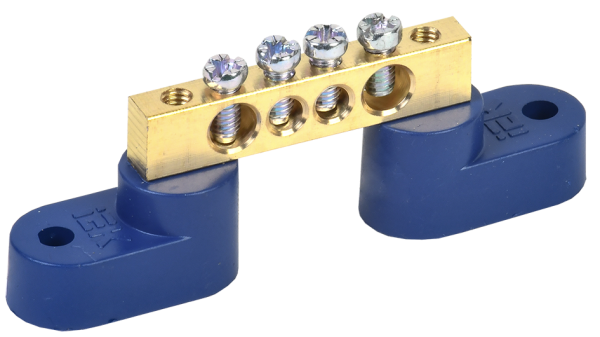 Шина N "ноль" на двух угловых изоляторах ШНИ-6х9-4-У2-С IEK