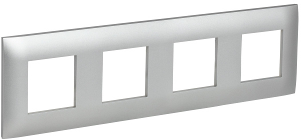SKANDY Рамка 4-местная SK-F04S серебряный IEK