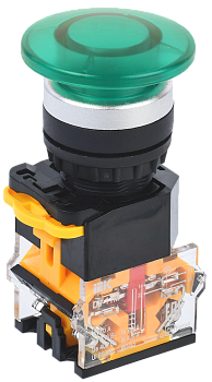 Кнопка D8-11M "Грибок" d=22мм 1з+1р зеленая IEK