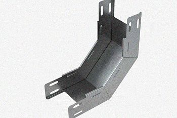 Лоток замковый глухой КСЗГ 150х50-45 УТ1,5 для поворота трассы вниз на 45, горячее цинкование, S1,5