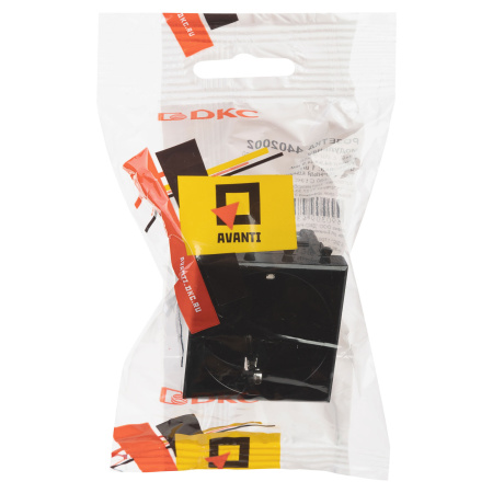 Розетка модульная, 2P+E, с з/ш, "Avanti", "Черный квадрат", 2 модуля DKC