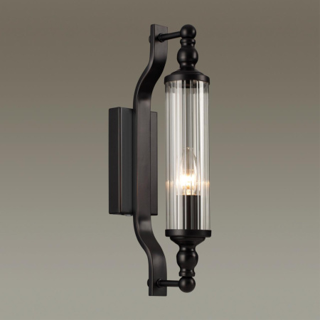 Настенный светильн.E14 1*40W IP44 TOLERO черный/прозрачный/стекло ODEON LIGHT