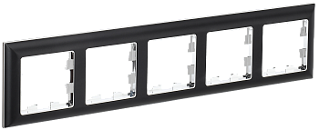 BRITE Рамка 5-мест. РУ-5-Бр хром/черн. IEK