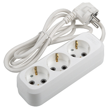 Удлинитель бытовой GES-16-3x100-3-7m, 16А, 3х1 мм2, 3 места, 7 метров, с заземлением, без выключателя General