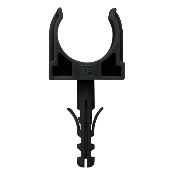 Крепеж-клипса с дюбелем черная d20 мм в малой упаковке (10шт/900шт уп/кор) Промрукав