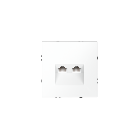 Розетка компьютерная встраиваемая Voltum S70 двойная RJ45+RJ45 КАТ.6, (белый матовый)