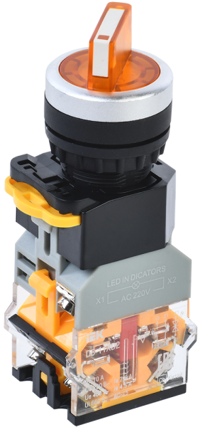 Переключатель D8-11XD2 на 2 положения 1з+1р с подсветкой желтый IEK