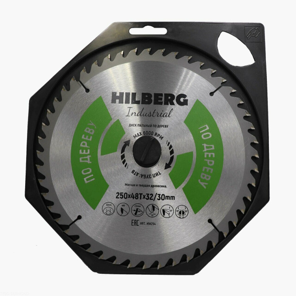 Диск пильный Industrial Дерево 250*32/30*48Т HW254 Hilberg