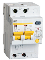 Дифференциальный автоматический выключатель АД12М 2П 16А С 30мА Compact NS IEK