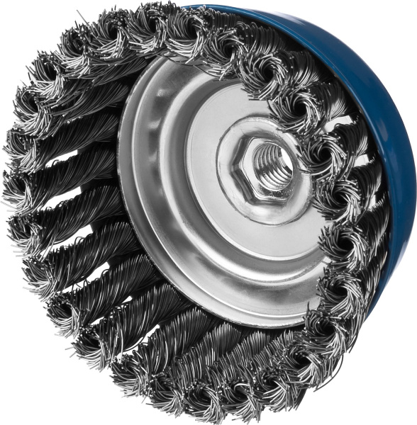 Профессионал. Щетка чашечная для УШМ, плетеные пучки стальной проволоки 0,5мм, 120ммхМ14 ЗУБР