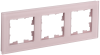 BRITE Рамка 3-мест. РУ-3-2-Бр стекло розовый матовый IEK