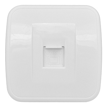 Минск Розетка RJ-45 1-местная, ОП 1А, 120В, белая Basic EKF