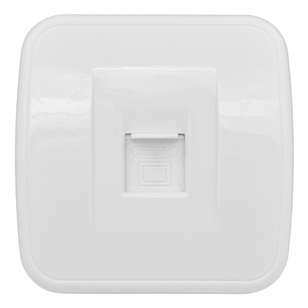 Минск Розетка RJ-45 1-местная, ОП 1А, 120В, белая Basic EKF