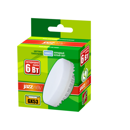 Лампа светодиодная PLED-ECO-GX53 6 Вт GX53 5000К JazzWay
