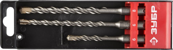 Набор буров SDS-plus 3 шт: 5 х 110, 6 х 160, 8 х 160 мм, Профессионал ЗУБР