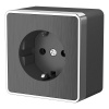 Розетка с заземлением (графит рифленый) Gallant ОУ IP20 Werkel