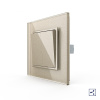 Двухклавишный проходной механический выключатель 1 пост, цвет шампань Livolo