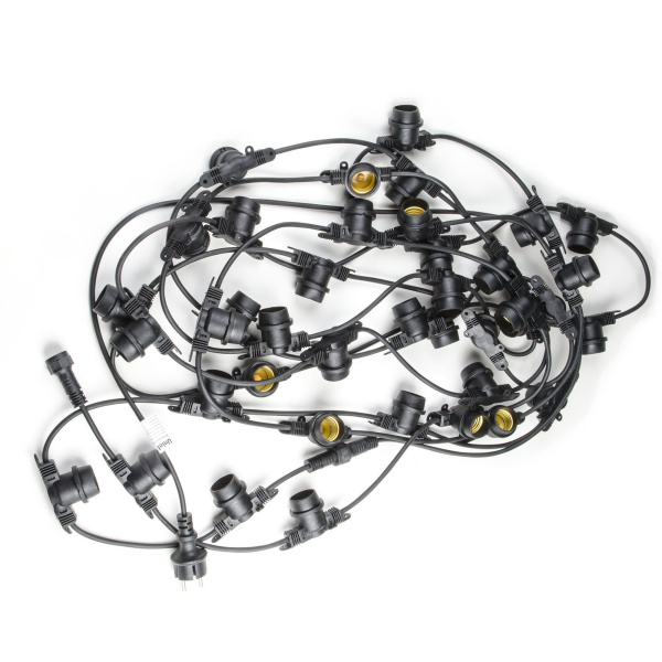 Гирлянда ул. Белт Лайт 100м., 200патр. E27 шаг50, 2жил., чер.кауч. IP65 Uniel 