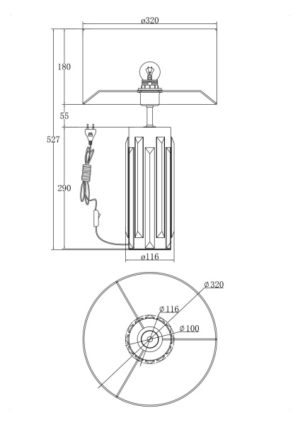 Настольный светильник 1*E27 60Вт Хром IP20 Muse MOD304TL-01CH Maytoni