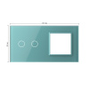 Панель для сенсорного выключателя и розетки, 2 клавиши, цвет зеленый, стекло Livolo