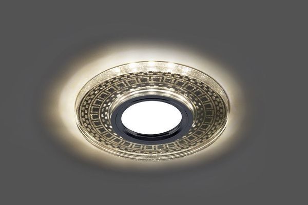 Светильник встраиваемый с LED подсветкой Feron CD981 потолочный MR16 G5.3, прозрачный, серебро