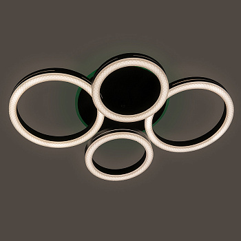 Светильник потолочный с/д GSMCL-Smart64 105w Centurion-5 черный RGB (4кр) 105Вт 3000-6500K 6400Лм 260x130мм с пультом (800364) (1/5) General