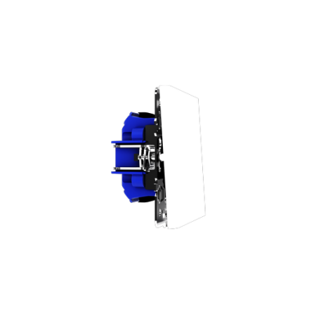 Выключатель с самовозвратом встраиваемый Voltum S70 двухклавишный 10А, (белый глянцевый)