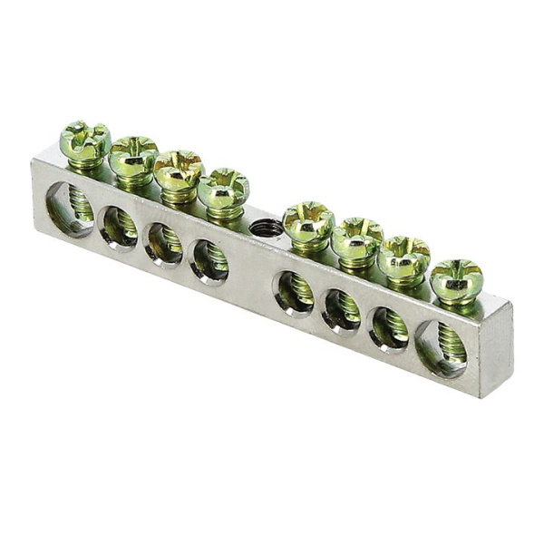 Шина PEN "ноль-земля" (6x9мм) 8 отв, цинк крепеж по центру PROxima EKF