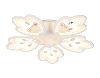 Потолочный светодиодный светильник с пультом и подсветкой FA510/5 WH белый 140W+28W D660*95 (ПДУ РАДИО 2.4) Ambrella Light