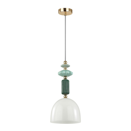 Подвес E14 1*40W CANDY золото/разноцветн./керамика/стекло D ODEON LIGHT