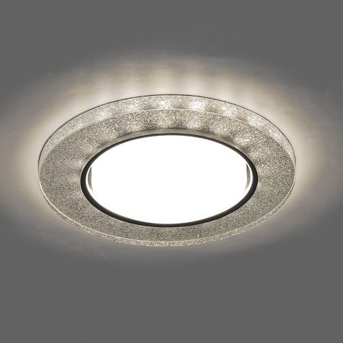 Св-к встр.с белой LED подсветкой Feron CD4041 потолочный GX53 без лампы, серебро, хром фото 2