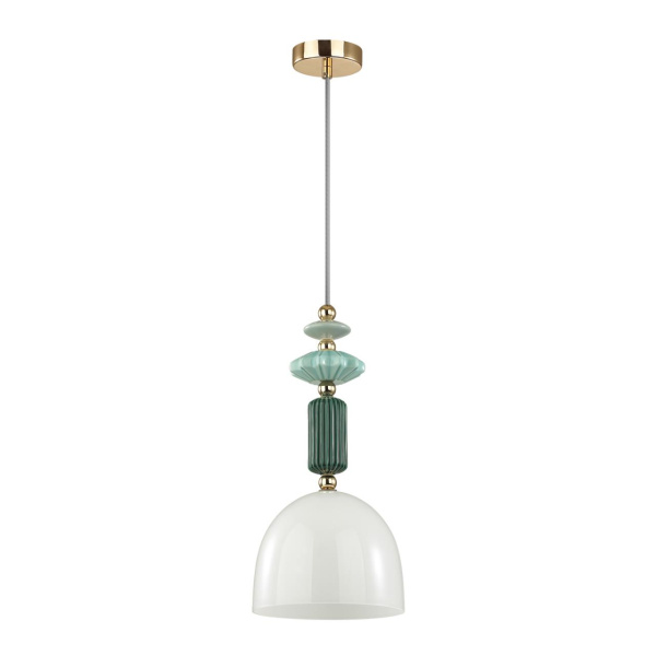 Подвес E14 1*40W CANDY золото/разноцветн./керамика/стекло D ODEON LIGHT