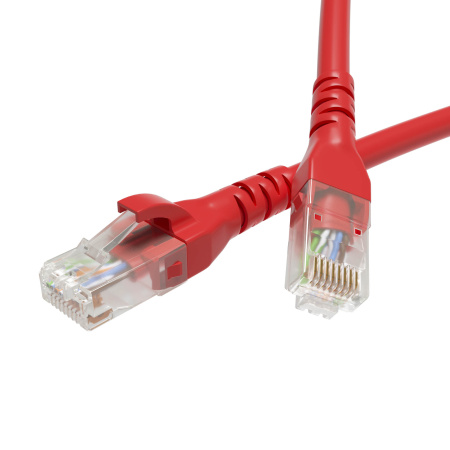 Патч-корд неэкранированный CAT6 U/UTP 4х2, LSZH, красный, 0.5м DKC