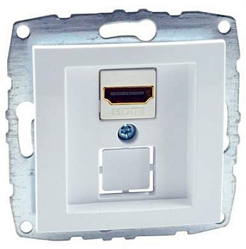 Despina/Larissa Механизм розетки без лицевой панели СУ HDMI (штекерное подключение) . Белый IP20 Mono