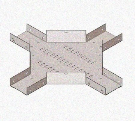 Лоток крестообразный перфорированный КМ 400х80 УТ1,5, горячее цинкование, S1,5