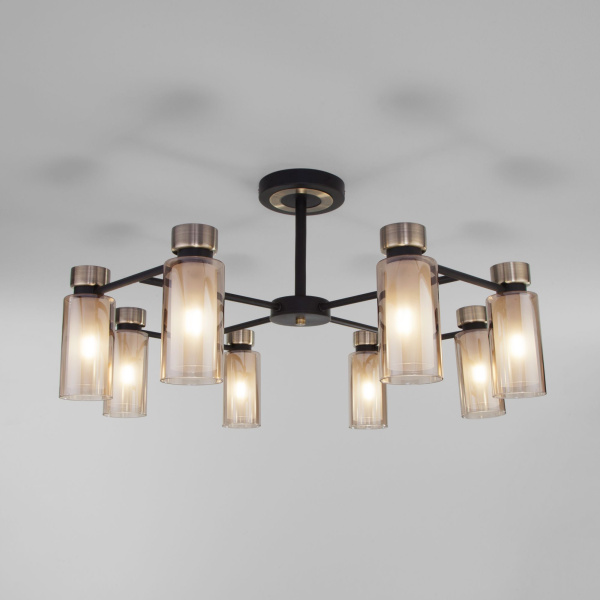 Потолочная люстра с плафонами 8*E14 15Вт античная бронза, черный IP20 Amado (70115/8 черный) Eurosvet Потолочная люстра с плафонами 8*E14 15Вт античная бронза, черный IP20 Amado (70115/8 черный) Eurosvet