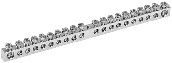 Шина PEN "земля-ноль" 6х9мм 20/1 с никелевым покрытием (20групп/крепеж по центру) IEK