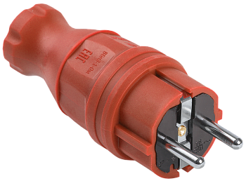 Вилка прямая ВБп3-1-0м IP44 ОМЕГА красная IEK