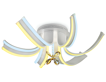 Потолочный светодиодный светильник с пультом FL146/6 WH белый 84W 3000K/6400K 620*620*170 (ПДУ РАДИО 2.4) Ambrella Light