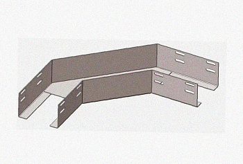 Лоток угловой глухой КГГ 150х100-90 У3 поворот на 90, окрашенный, S1,0