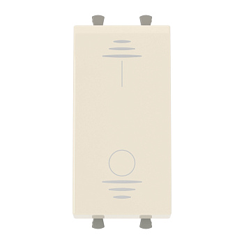 Выключатель двухполюсный одноклавишный модульный, "Avanti", "Ванильная дымка", 1 модуль DKC