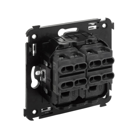 Перекрестный переключатель двухклавишный в стену, "Avanti", "Закаленная сталь" DKC