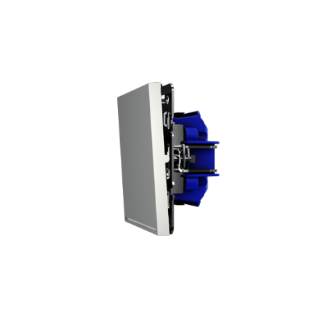 Проходной переключатель встраиваемый Voltum S70 одноклавишный с подсветкой 10А, (сталь)